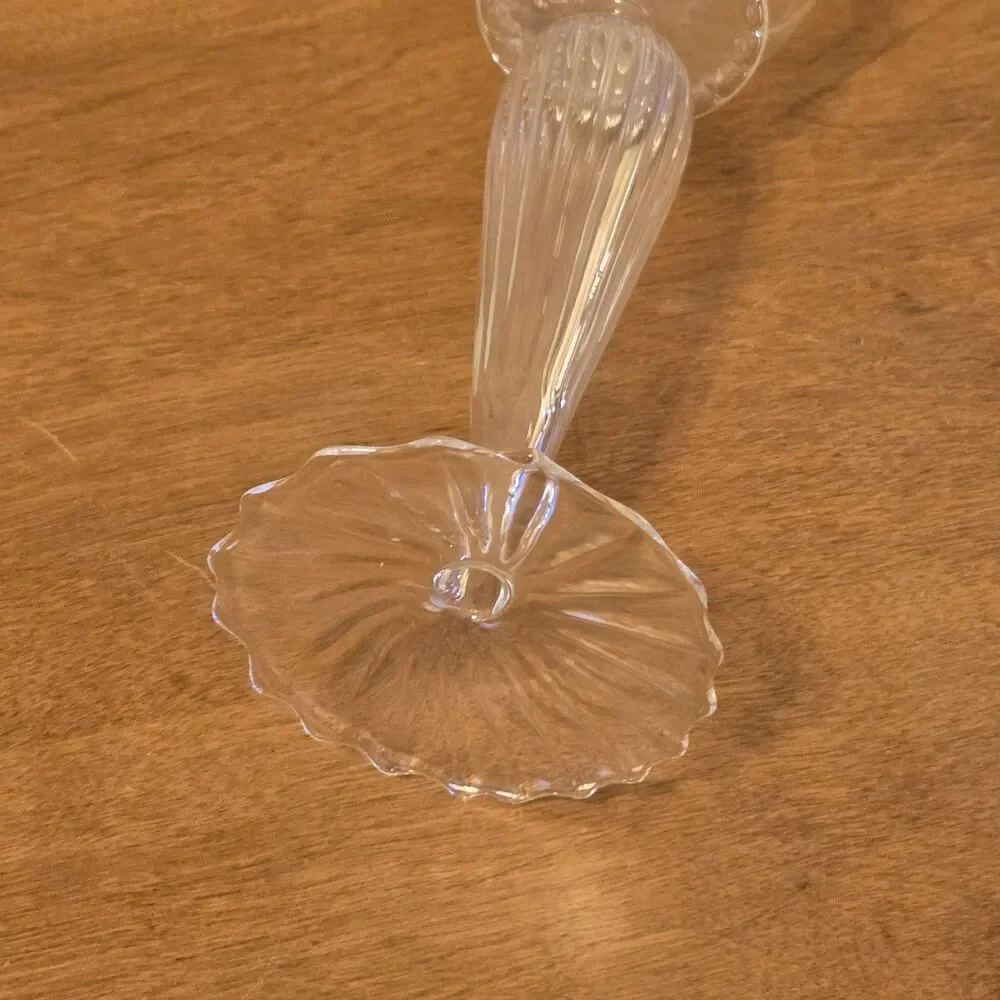 Rare Vintage Venetian Glass Footed Goblet Vase Candle Holder